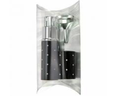 Fantasia Taschenzerstäuber schwarz für 10 ml mit Trichter silber, in Geschenkpackung