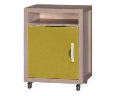 Easy Möbel (MB) Jugendzimmer - Rollcontainer Tobias 10, Farbe: Braun / Grün - 60 x 40 x 40 cm (
