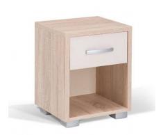 Easy Möbel (MA) Jugendzimmer - Nachtkästchen Gabriel 02, Farbe: Eiche Braun / Creme - 52 x 42 x