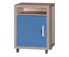 Easy Möbel (MB) Jugendzimmer - Rollcontainer Tobias 10, Farbe: Braun / Blau - 60 x 40 x 40 cm (H