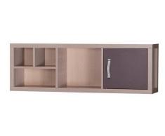 Easy Möbel (MB) Jugendzimmer - Hängeschrank Tobias 09, Farbe: Braun / Grau - 37 x 110 x 25 cm (