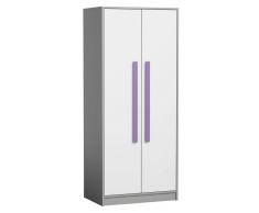 Easy Möbel (DM) Jugendzimmer - Drehtürenschrank / Kleiderschrank Olaf 01, Farbe: Anthrazit / We