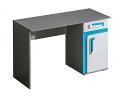 Easy Möbel (DM) Jugendzimmer - Schreibtisch Oskar 09, Farbe: Anthrazit / Weiß / Blau - 80 x 120