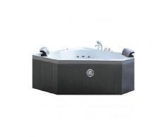 led-whirlpool eckwanne santorino - 2 personen - 350 l - grau