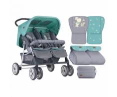 Lorelli Zwillingskinderwagen TWIN Einhand-Klappsystem, Wickeltasche Fu