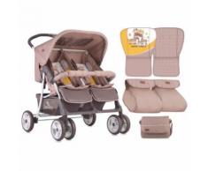 Lorelli Zwillingskinderwagen TWIN Einhand-Klappsystem, Wickeltasche Fu