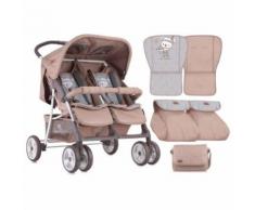 Lorelli Zwillingskinderwagen TWIN Einhand-Klappsystem, Wickeltasche Fu