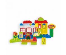 Mochtoys 10810 Bausteine Kaufladen mit Figur, Lebensmittel,Theke,Waage
