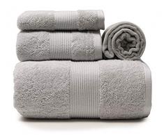 Plus Plüschhandtücher, 81,3 x 203,2 cm, extragroßes Badetuch, saugfähig, Übergröße Badetuch, Waschlappen, Handtuch und Haarhandtuch, passt in Übergröße grau