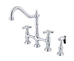 Nuvo Elements of Design New Orleans Küchenarmatur mit Seitenbrause 20,3 cm, poliertes Chrom ES1271AXBS 8-3/4 poliertes Chrom