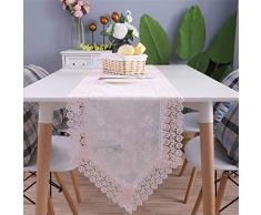 JH table runner Tischläufer mit Spitze, florales Stickerei, für Vintage, Hochzeit, Bankett, Dekoration, Tischläufer, Kommode 15 x 98 Inch Rose