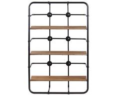 Benjara Wandregal, 3 Ebenen, rechteckig, aus Metall, Schwarz/Braun