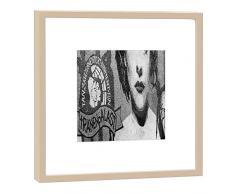 COGNOSCO RH-27-B100 Fotografie im Holzrahmen: Tränenpalast Fotodruck-Format 27 x 27 cm-Rahmenfarbe beige-Hochwertiges Wandbild, Geschenkidee oder Souvenir aus Berlin, Holz, Schwarz-Weiß, Rahmen