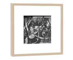 COGNOSCO RH-27-B100 Fotografie im Holzrahmen: Kulturpalast Fotodruck-Format 27 x 27 cm-Rahmenfarbe beige-Hochwertiges Wandbild, Geschenkidee oder Souvenir aus Dresden, Holz, Schwarz-Weiß, Rahmen