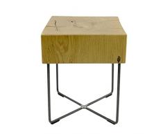 Holzhocker tabureto, Massivholz Design Hocker, Holz, Natur, 37 x 37 x 45 cm
