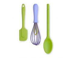 Zeal JSET28G Kochlöffel aus Silikon, antihaftbeschichtet Lime/Purple