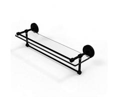 Allied Brass PRBP-1TB/22-GAL-BKM 55,9 cm Galerie-Handtuchstange Glasablage, mattschwarz