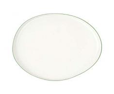 Canvas Home Ltd C37-PLL-GR Teller mit grünem Rand, Porzellan, groß