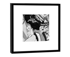 COGNOSCO Fotografie im Holzrahmen: Reeperbahn Hamburg-Fotodruck-Format 27 x 27 cm-Rahmenfarbe Hochwertiges Wandbild, Geschenkidee oder Souvenir aus der Hansestadt, Holz, Schwarz-Weiß, Rahmen