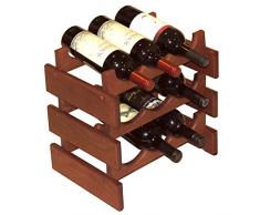 Wooden Mallet Holzhammer 3-Bottle Dakota Weinregal 9 Flaschen Mahagoni