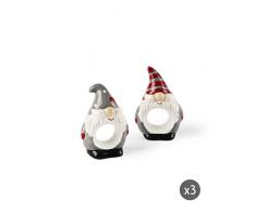 Excelsa Gnomo Christmas Serviettenhalter, Keramik, 6 Stück