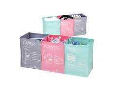 Ribens Recycle Bag Separate Recycle Bin Wasserdichte Abfallkörbe Fach Container Separate Recycling Mülleimer Mehrzwecktrenner Box Set Front Recycle Separate Rückseite Wäsche Separate