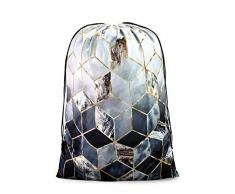 iLiveX Wäschesack, extra groß, Reisetaschen, Ripstop, Schmutzwäsche Organizer mit Kordelzug, maschinenwaschbar, ideal für Reisen, Schlafsaal, Waschsalon 30x35 Marmorgeometrie