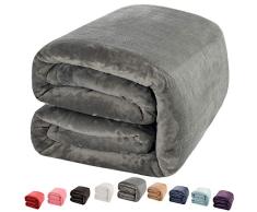 Shilucheng Luxus Fleecedecke Super Weich und warm Fuzzy Plüsch leicht Schlafcouch Decken King/Queen/Twin/Überwurf/Reisegröße, Fleece, grau, Throw (60-Inch-by-43-Inch)