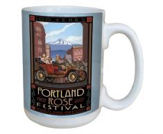 Tree-Free Greetings lm43183 Vintage Portland Rose Festival Centennial von Paul A. lanquist Keramik Becher mit Henkel/, 15-Ounce, farbenreiche