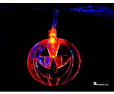 lumninosa Lichterkette LED OmniaLaser (Italienische Marke) A Ladegerät für Verwendung Innen und mit Schalter on/off – Kürbis Halloween pumpkinz (ol-ledpumpkin)