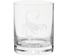 Crystaljulia 05926 Whiskyglas mit Zodiak Skorpion Gravur, Crystalite, 250 milliliters