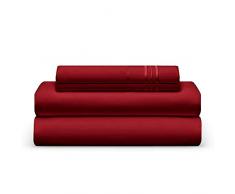 Das Bett Tabelle Club doppelt gebürstet Smart Stoff 1800 Betten – Falten, verblassen, schmutzabweisend – Hypoallergen, Cooling- 4-teiliges Bett-Set, Mikrofaser, burgunderfarben, California King