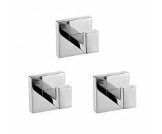 thinktop Luxus 304 Edelstahl Badezimmer Single Handtuch Haken Bademantel chrom Wandhalterung Coat Hat Tür Haken Aufhänger Spiegel poliert Badezimmer Zubehör silber