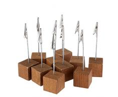Rosenice 11,4 cm Holz Tabletop Foto Inhaber Cube Boden Karte Note Schreibtisch Memo Clips Halter, 100