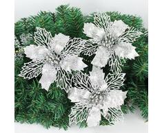 Crazy Night Glitzer Weihnachtsstern Baum 10 Stück, plastik, silberfarben