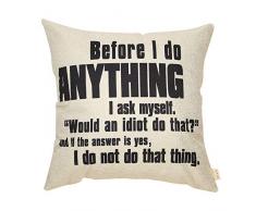 Fjfz Home Dekorativer Kissenbezug für Sofakissen, Weihnachtsmotiv, Hirsch, schottischer Büffelkaro, 45,7 x 45,7 cm, Rot 18 x 18 Before I Do Anything