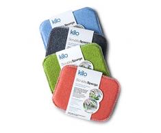 Kilo Scrubby Schwamm – Anti-Kratch Topf Topfreiniger mit Saugkern, Mehrzweck-Set (4 Stück), 17x13cm Set of 4
