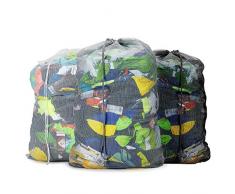 Dalykate gewerbe mesh wäschesack im 3er-pack robuste mesh material mit kordelzug grau, weiß, schwarz