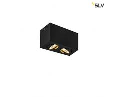 SLV TRILEDO Double, LED Indoor Deckenaufbauleuchte, schwarz, 3000K, 16W Leuchte, Aluminium, 14 W