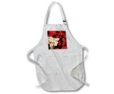 3dRose Apr_3310_1 Schürze mit Taschen, Weihnachtsstern, 56 x 76 cm, Weiß