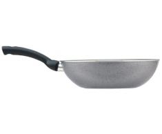 Pensofal Pen9912 Wok 1 Griff, Durchm. 28cm, Serie Inducta, STONE Effekt, Silbergrau