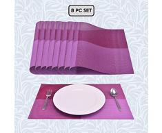 Decozen Platzsets für Esstisch Couchtisch Esstisch Esstisch Set mit 8 Platzsets, hitzebeständig, leicht zu reinigen, verpackt in wiederverwendbarer Reißverschlusstasche, 30,5 x 45,7 cm aubergine
