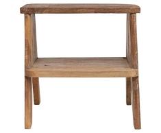Creative Co-op Reclaimed Wood Step Stool/Accent Table with Shelf Tisch, Recyceltes Holz, braun