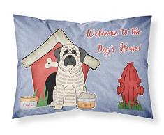 Caroline s Treasures bb2770pillowcase Hund House Collection Mastiff gestromt weiß Stoff Kissenbezüge, Standard, Multicolor