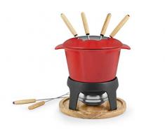 H&H 728181 Fondueset Ghisa, 11-teilig, rot