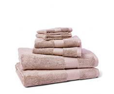 Chaps Home 100% Baumwolle, 6-teiliges Set, sehr saugfähig, farbbeständig, inkl. 30 x 56 Bad 16 x 30 Hand, 2 x 13 Waschlappen (2) 30X56 (2) 16X30 (2) 13X13 Dusty Mauve