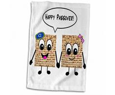 3D Rose Passover Süß Smiley Matzah Cartoon Happy Smiling Matzot für Pesach-jüdische Urlaub Geschenke Handtuch Sport Handtuch 15x22