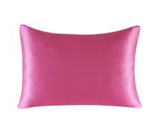 Kissenbezug, Seide, mit Polyester weiß Satin Stoff Unterseite, Seide, lachsfarben, King Size