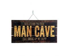 Imprints Plus Holzschild mit Lattenrost – 15,2 x 30,5 cm rustikales Landhaus-Wanddekoration, handgefertigt mit Kiefernholz, inkl. Aufhängung und Anleitung (in englischer Sprache) 12 x 6 Man Cave