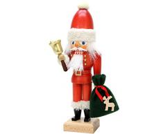 Alexander Taron Importer 32-658 Christian Ulbricht Nussknacker, Santa mit Glocke, 30,5 x 10,2 x 7,6 cm, Braun